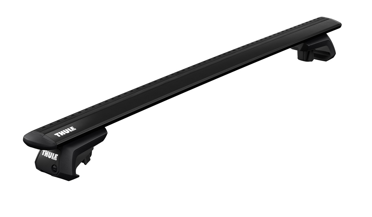 Komplet Thule krovni nosači (par šipki+komplet glava) sa crnom aluminijskom šipkom WingBar Evo za tvorničke uzdužne šipke (7104)