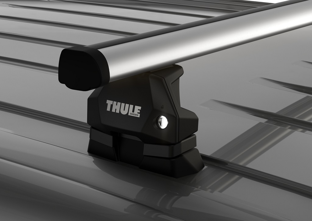 Thule kompletan krovni nosač (par šipki+komplet glava+spojnice) sa crnom aluminijskom šipkom WingBar Evo za fiksne točke (7107/753)