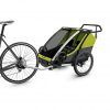 Thule Chariot Cab 2 zeleno/siva dječja kolica za dvoje djece