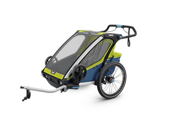 Thule Chariot Sport 2 žuto/plava dječja kolica za dvoje djece