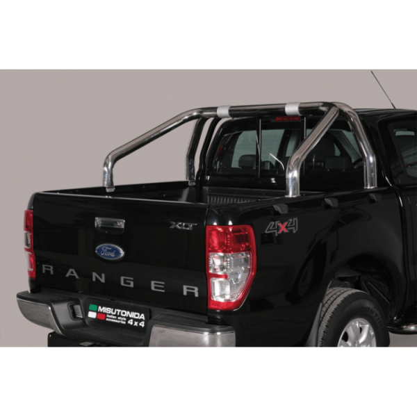 Misutonida Roll Bar Ø76mm inox srebrni za pickup Ford Ranger 2012-2015 i 2016-2018 double cab s TÜV certifikatom