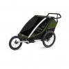 Thule Chariot Cab 2 zelena sportska dječja kolica i prikolica za bicikl za dvoje djece (4u1)