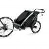 Thule Chariot Lite 2 zeleno (agava)/crna sportska dječja kolica i prikolica za bicikl za dvoje djece (4u1)