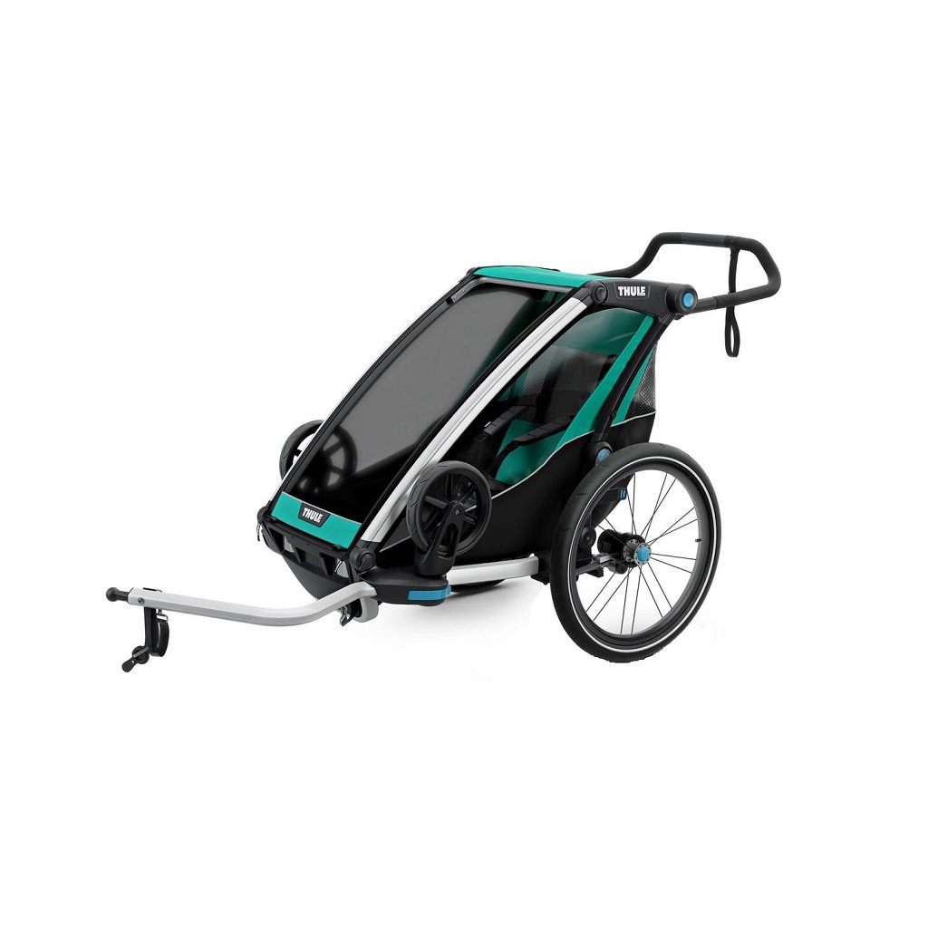 Thule Chariot Lite zeleno/crna sportska dječja kolica i prikolica za bicikl za jedno dijete (4u1)
