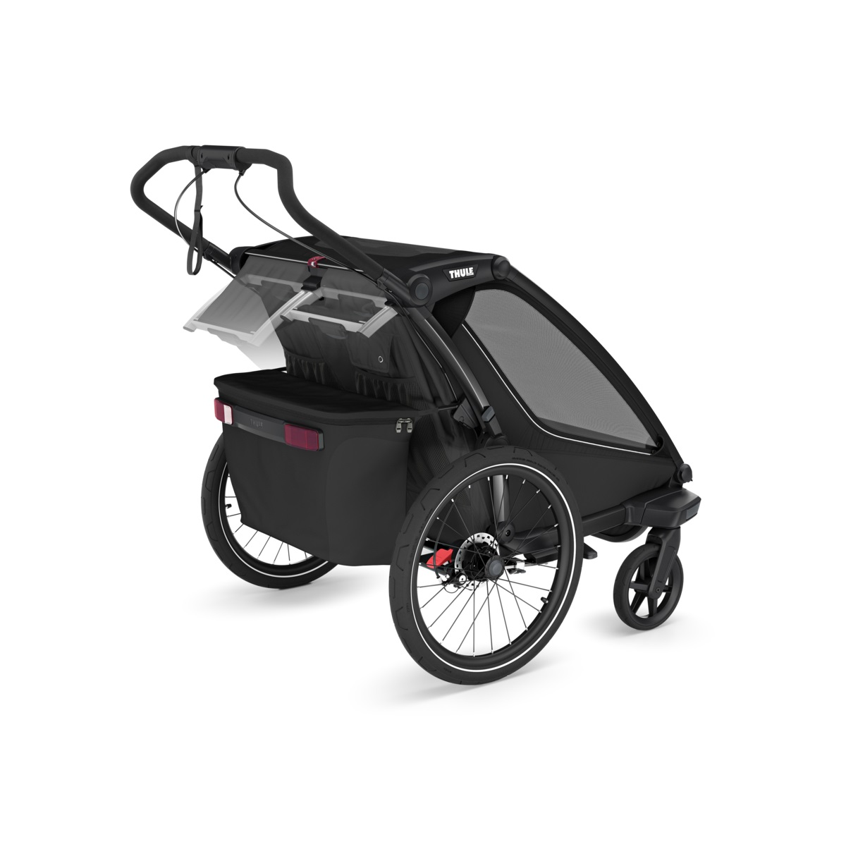 Thule Chariot Sport 2 double multifunkcionalna sportska prikolica za bicikl - 2 djece, crna