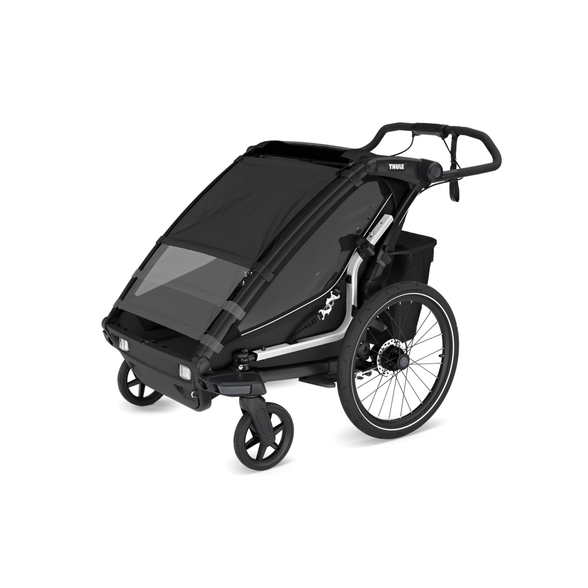 Thule Chariot Sport 2 double multifunkcionalna sportska prikolica za bicikl - 2 djece, crna