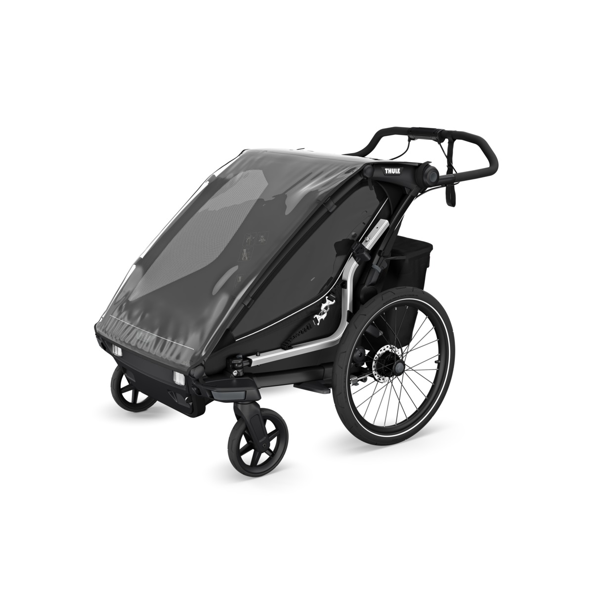 Thule Chariot Sport 2 double multifunkcionalna sportska prikolica za bicikl - 2 djece, crna