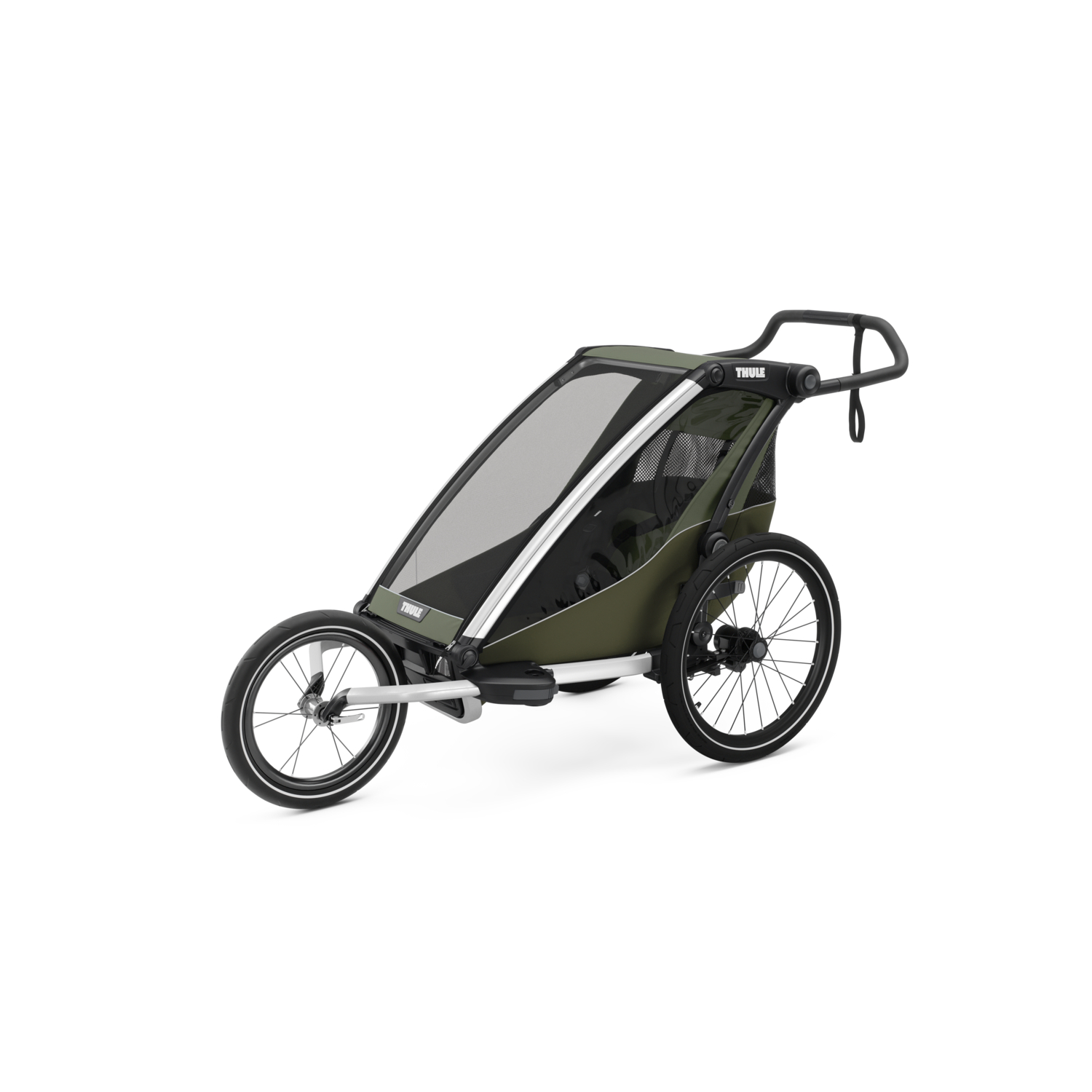 Thule Chariot Lite maslinastozelena sportska dječja kolica i prikolica za bicikl za jedno dijete (4u1) NOVO