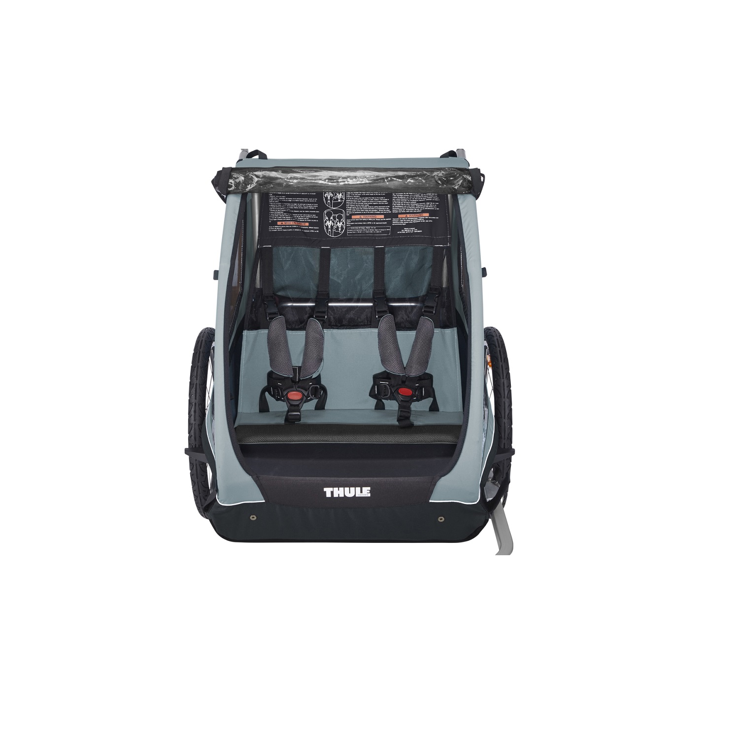 Thule Coaster XT plava dječja kolica i prikolica za bicikl za dvoje djece svjetloplava