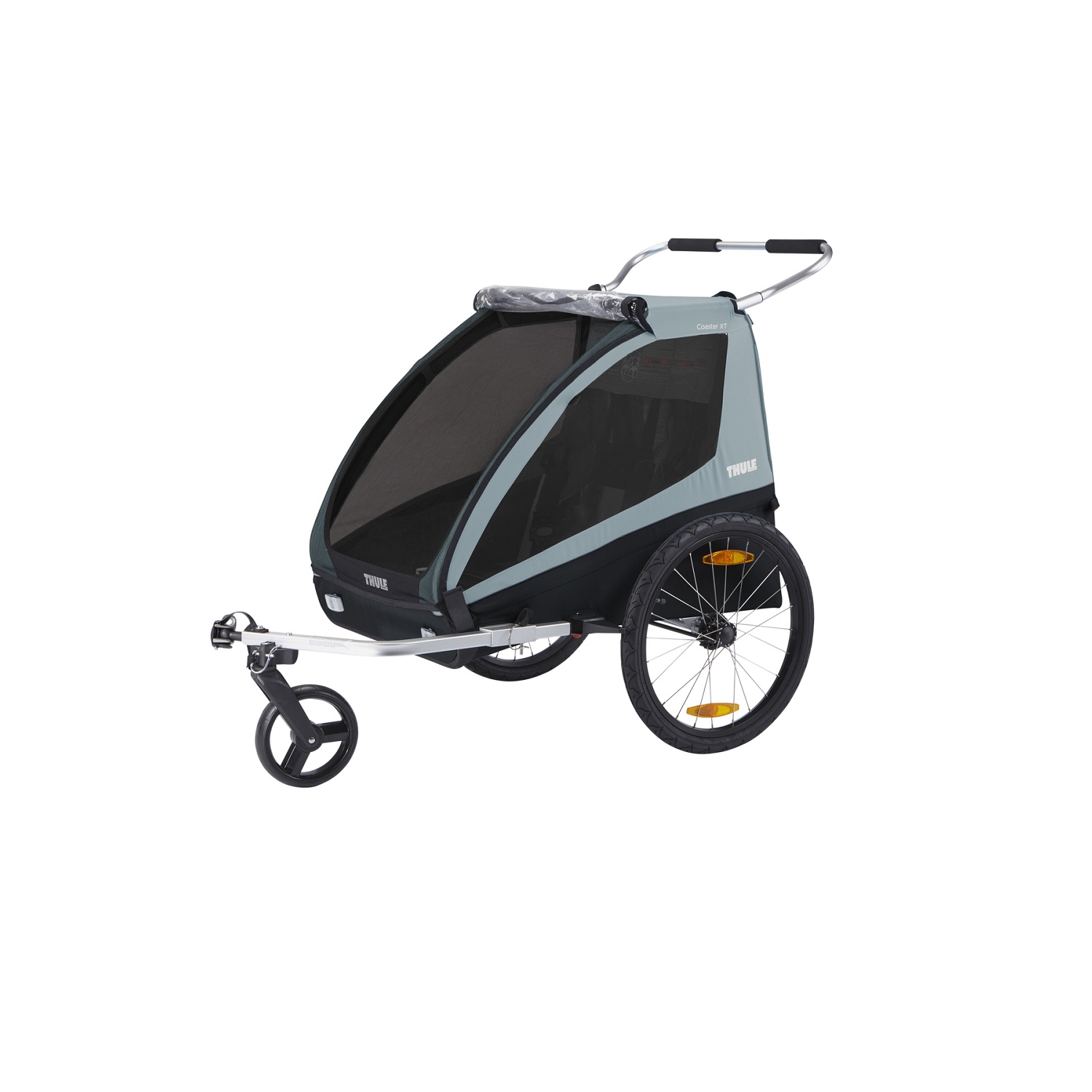 Thule Coaster XT plava dječja kolica i prikolica za bicikl za dvoje djece svjetloplava